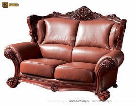 Диван Двойной А Вирджиния-W белая (Массив берёзы, натуральная кожа, классика) распродажа